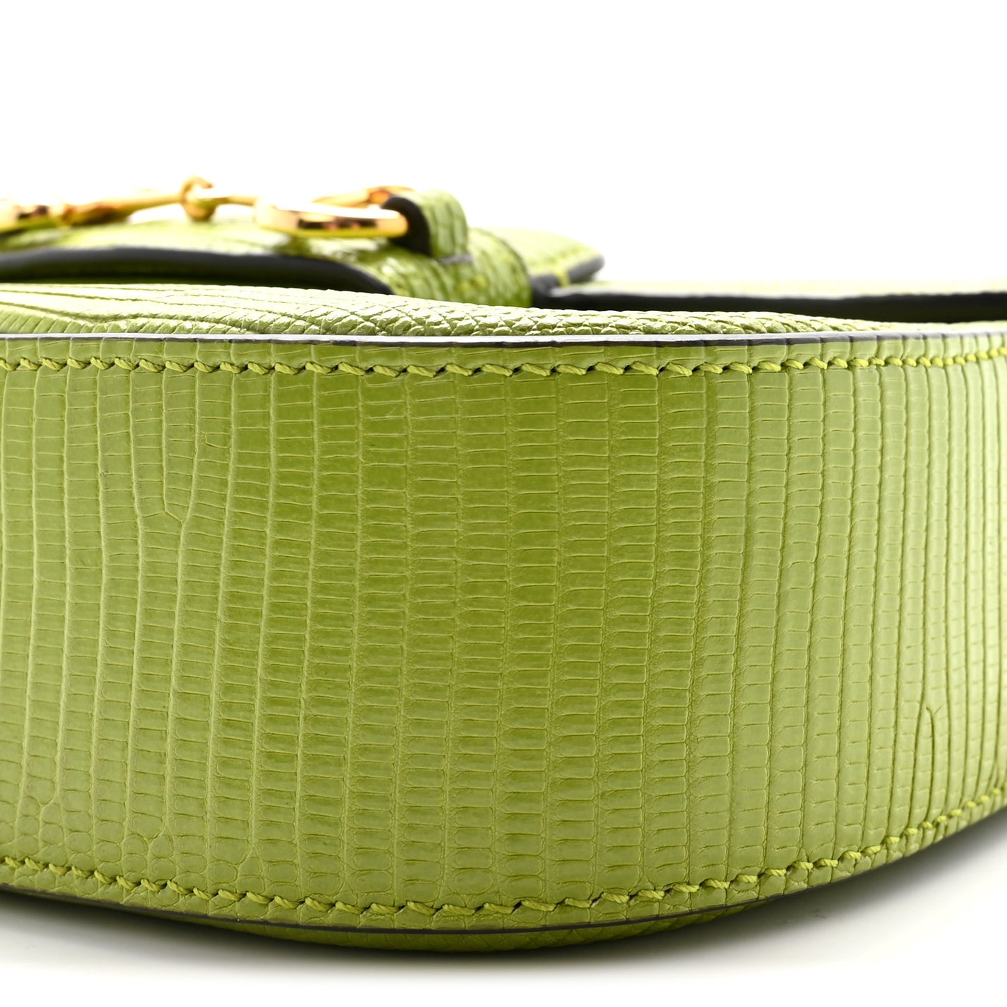 Lizard Mini Horsebit 1955 Shoulder Bag Green