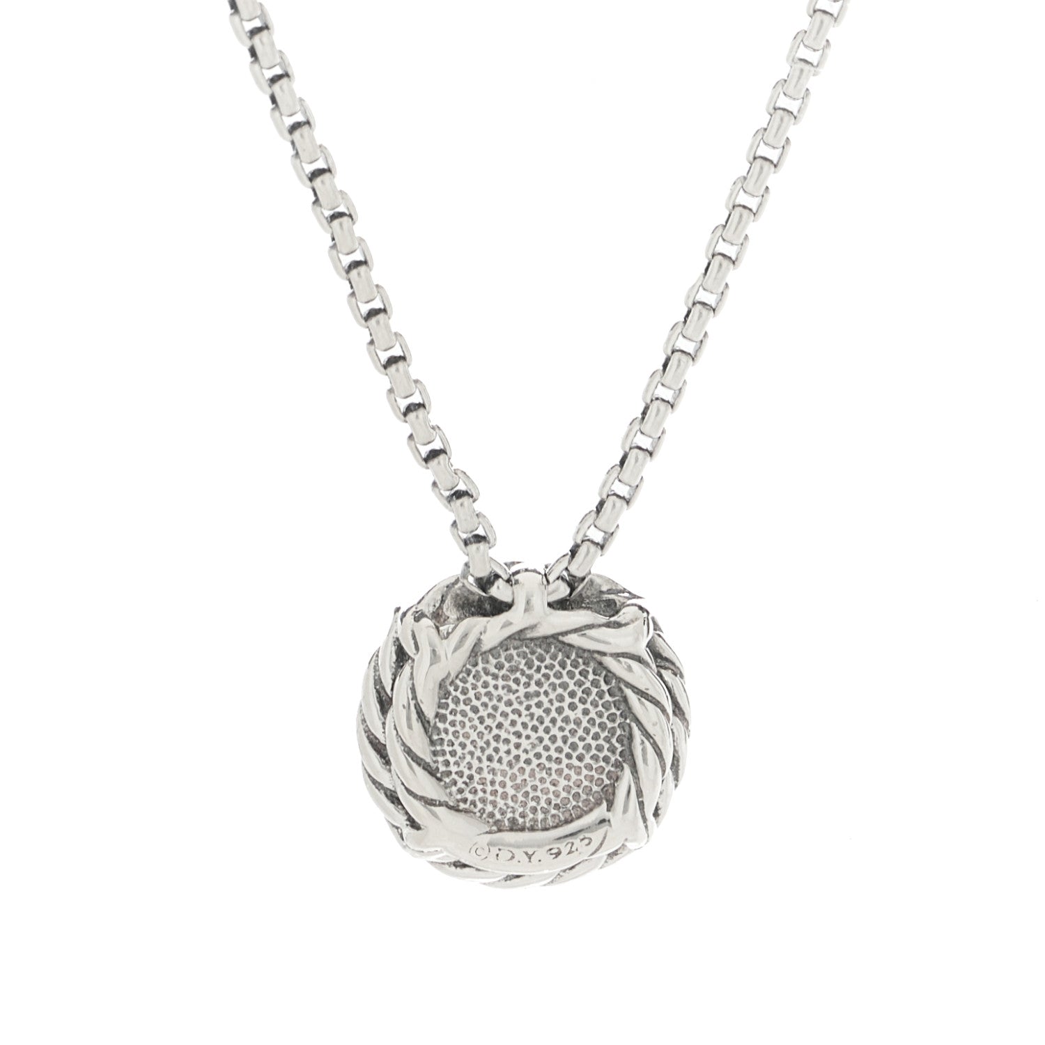 David Yurman Sterling Silver Pearl 8mm Petite Chatelaine Pendant Necklace 6 of 7