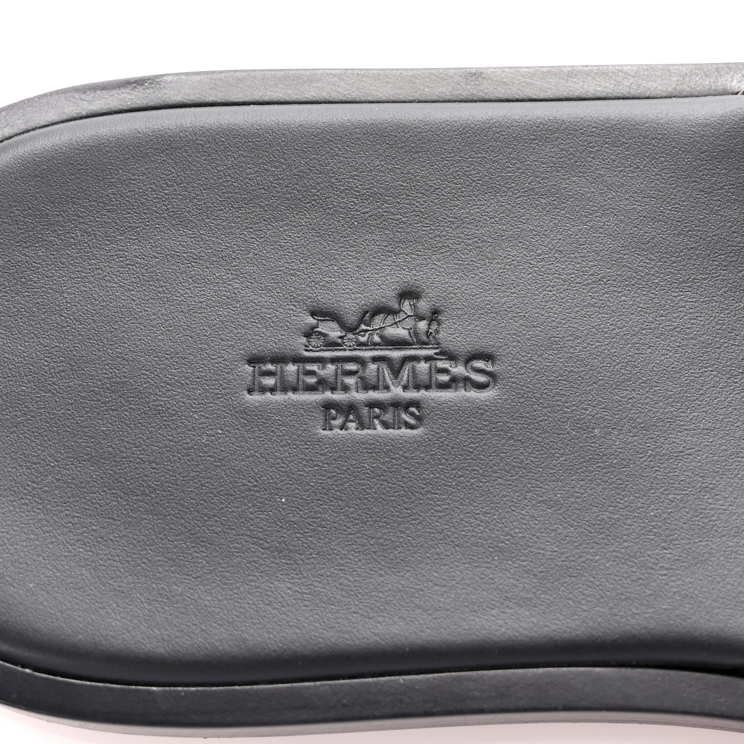 Hermes Calfskin Mens Izmir Sandals 44 Black 8 of 10