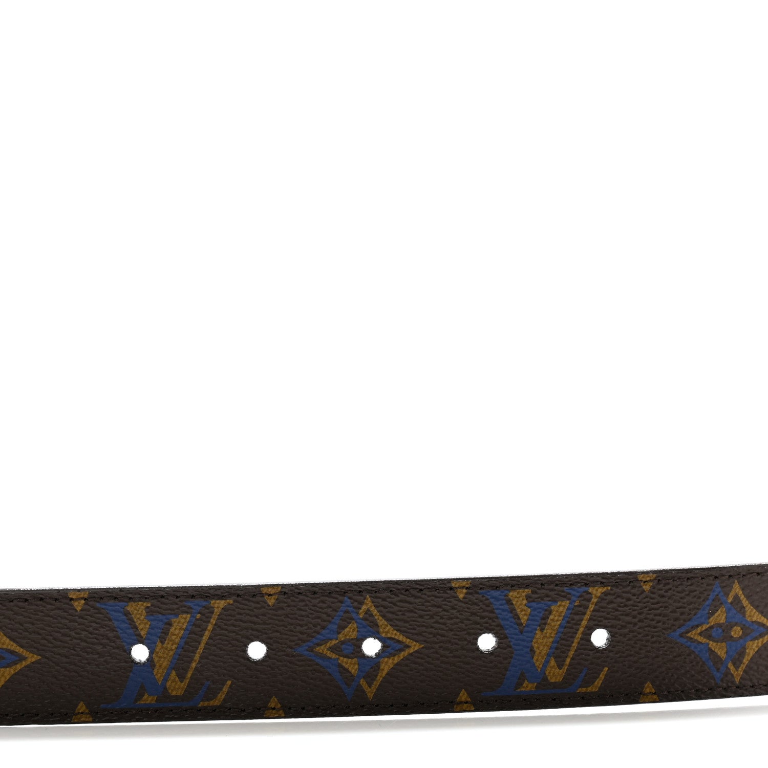 Louis Vuitton Calfskin Rainbow Monogram 30mm LV Initiales Reversible Belt 85 34 Blue 5 of 8