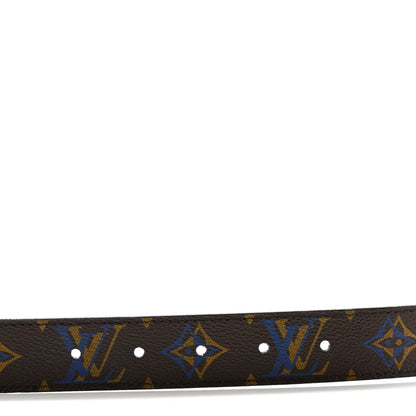 Louis Vuitton Calfskin Rainbow Monogram 30mm LV Initiales Reversible Belt 85 34 Blue 5 of 8