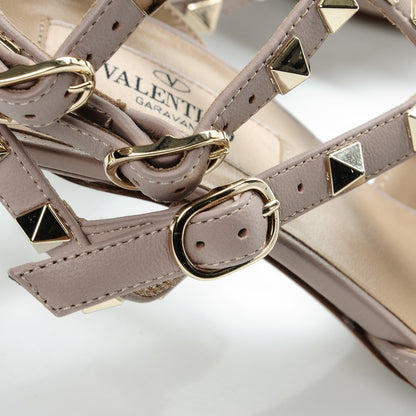 Valentino Garavani Patent Nappa Rockstud Ankle Strap 65mm Pumps 35.5 Poudre 5 of 9