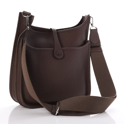 Hermes Taurillon Clemence Evelyne III PM Chocolate 3 of 8