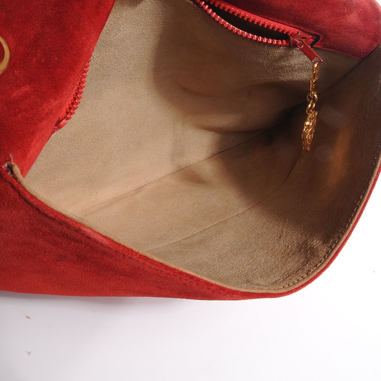 Gucci Suede GG Shoulder Bag Red 5 of 8