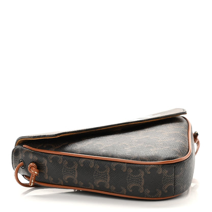 Celine Triomphe Canvas Triangle Crossbody Bag Tan 5 of 11