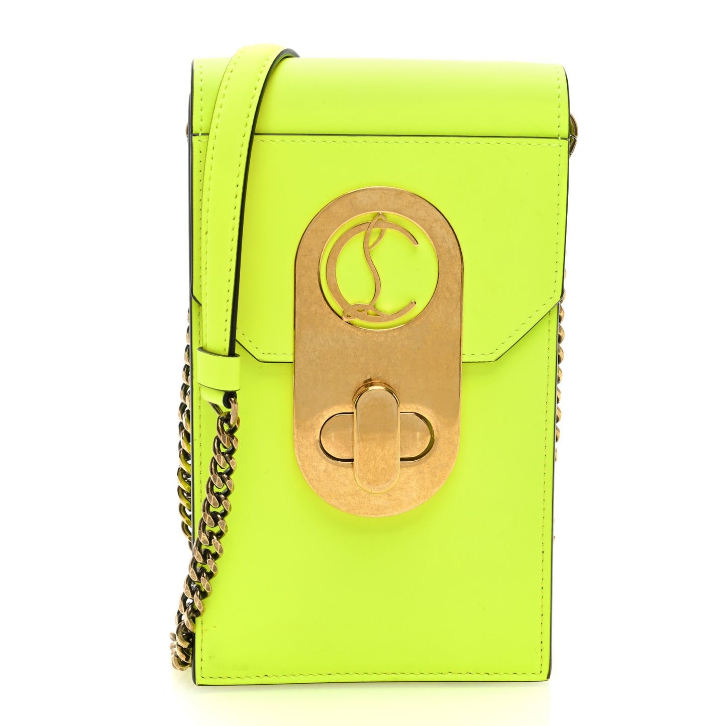 Calfskin Elisa Phone Crossbody Neon Green