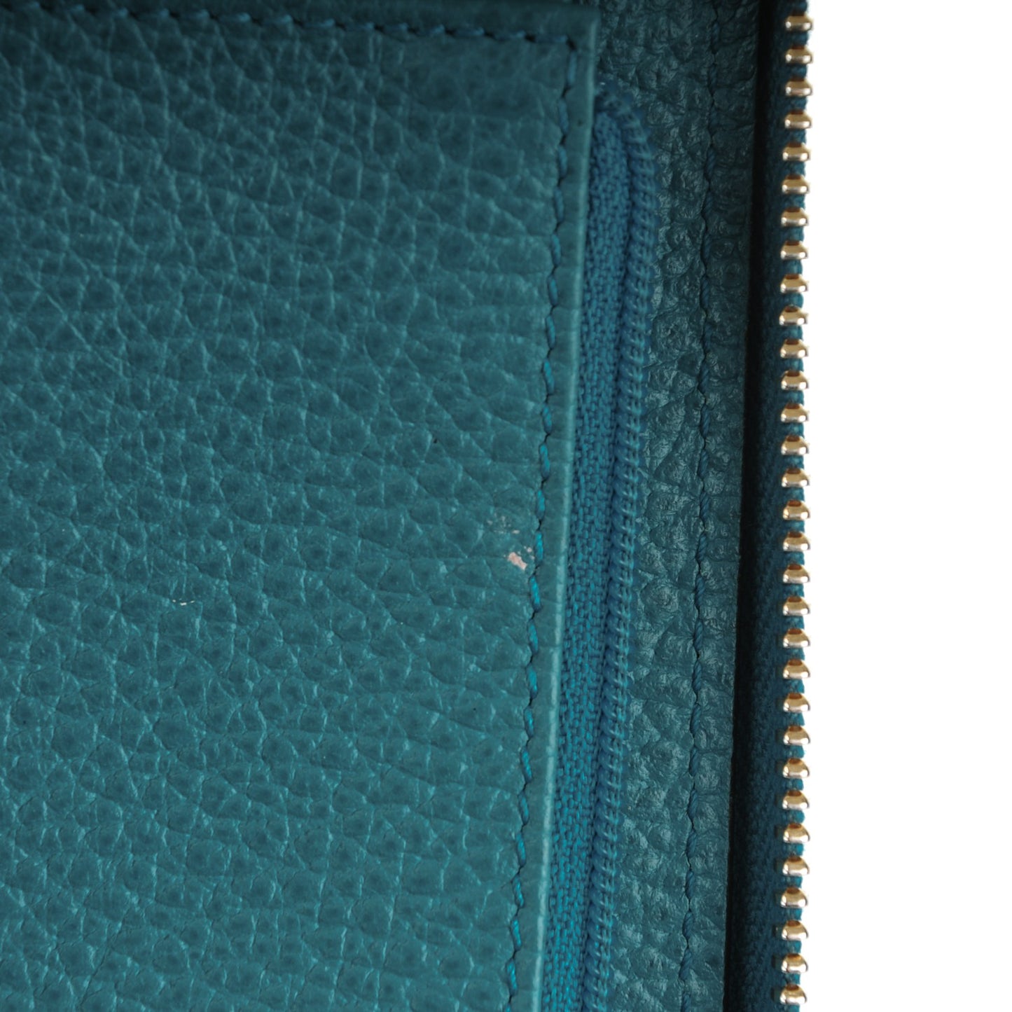 Dollar Calfskin Medium Swing Zip Around Wallet Deep Cobalt