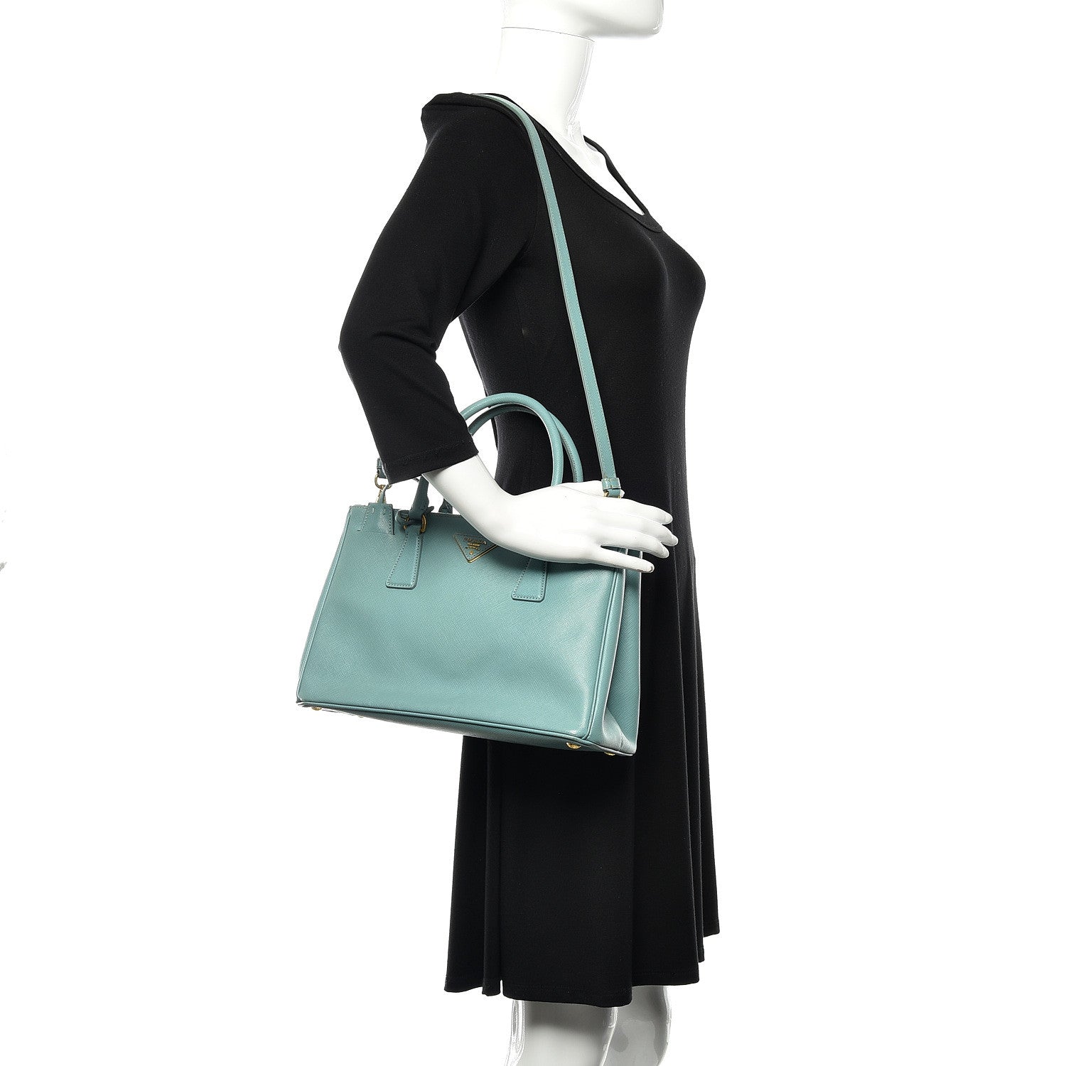 Prada Saffiano Small Galleria Double Zip Tote Anice 2 of 9