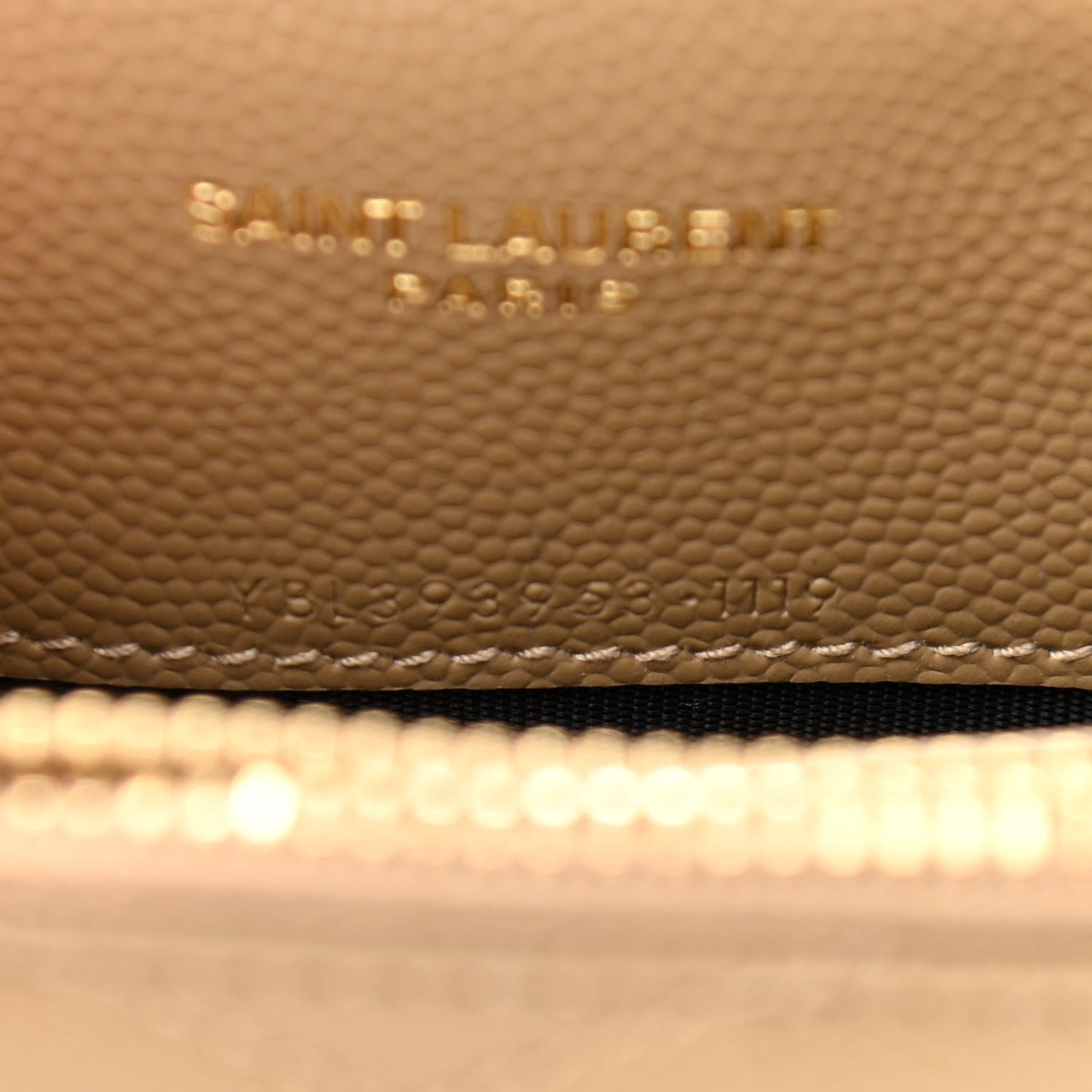 Grain De Poudre Matelasse Chevron Monogram Envelope Chain Wallet Dark Latte