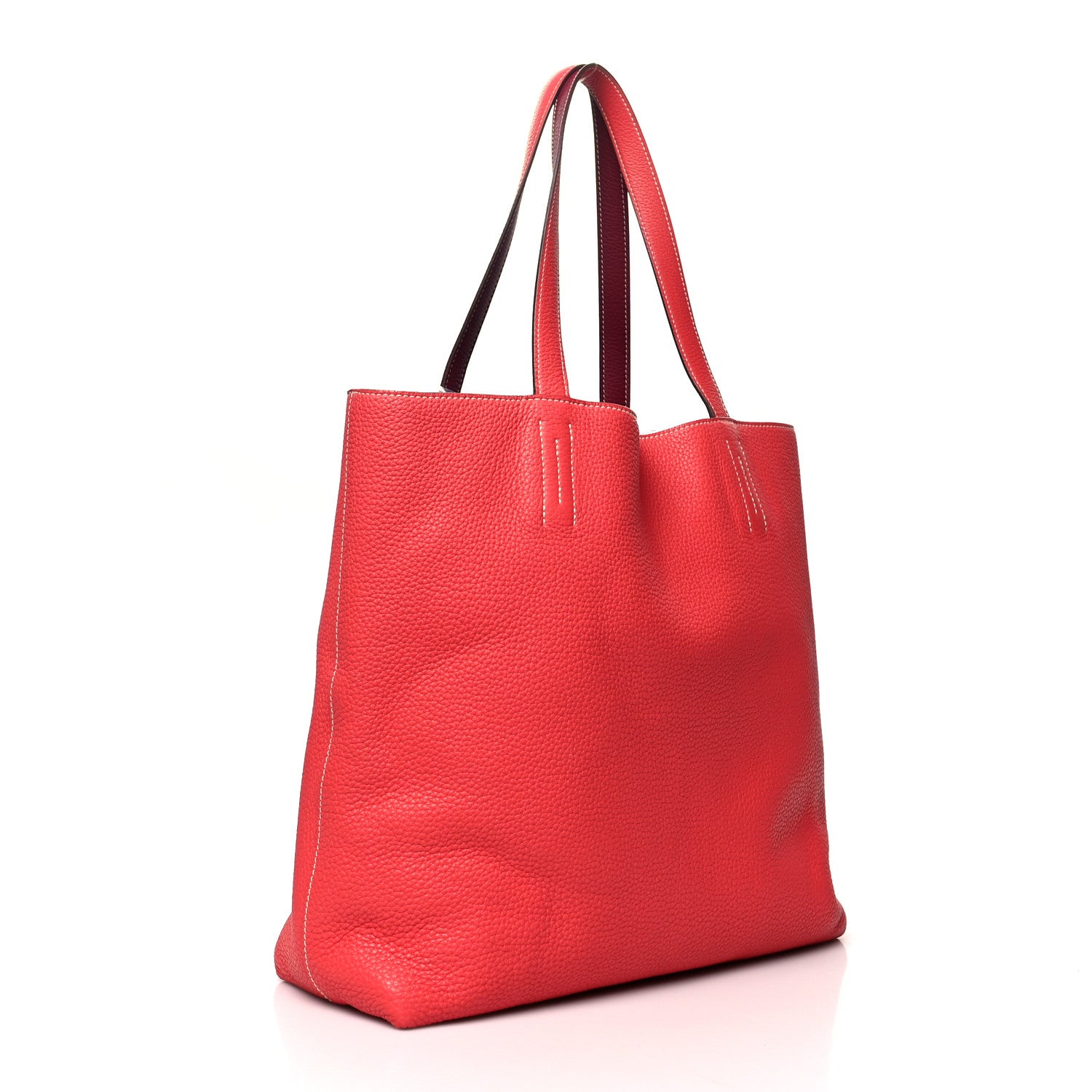 Hermes Taurillon Clemence Double Sens 36 Reversible Tote Rubis Rose Jaipur 3 of 16