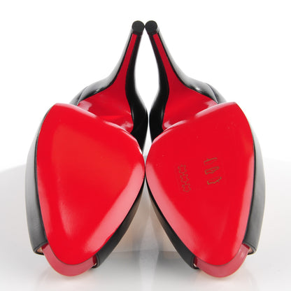 Christian Louboutin Kid Patent Vendome 120 Pumps 38.5 Black Red 5 of 6