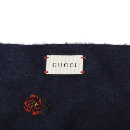 Gucci Silk Cashmere Soft Mixer Fringe Scarf Midnight Blue 4 of 5