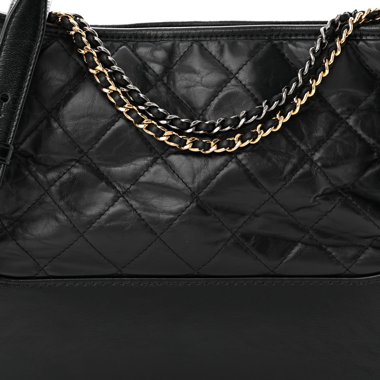 Chanel Aged Calfskin Quilted Medium Gabrielle Hobo Black 8 of 12