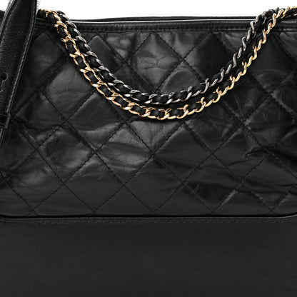 Chanel Aged Calfskin Quilted Medium Gabrielle Hobo Black 8 of 12