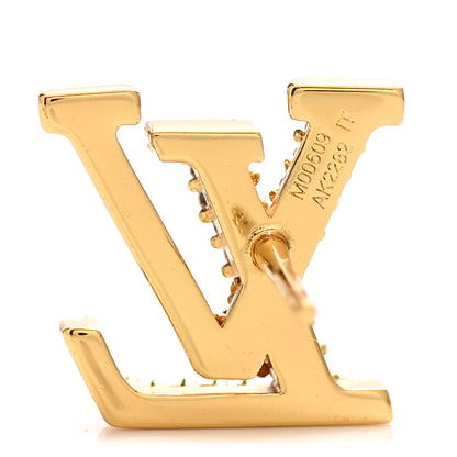 Louis Vuitton Metal Crystal LV Iconic Earrings Gold 5 of 6