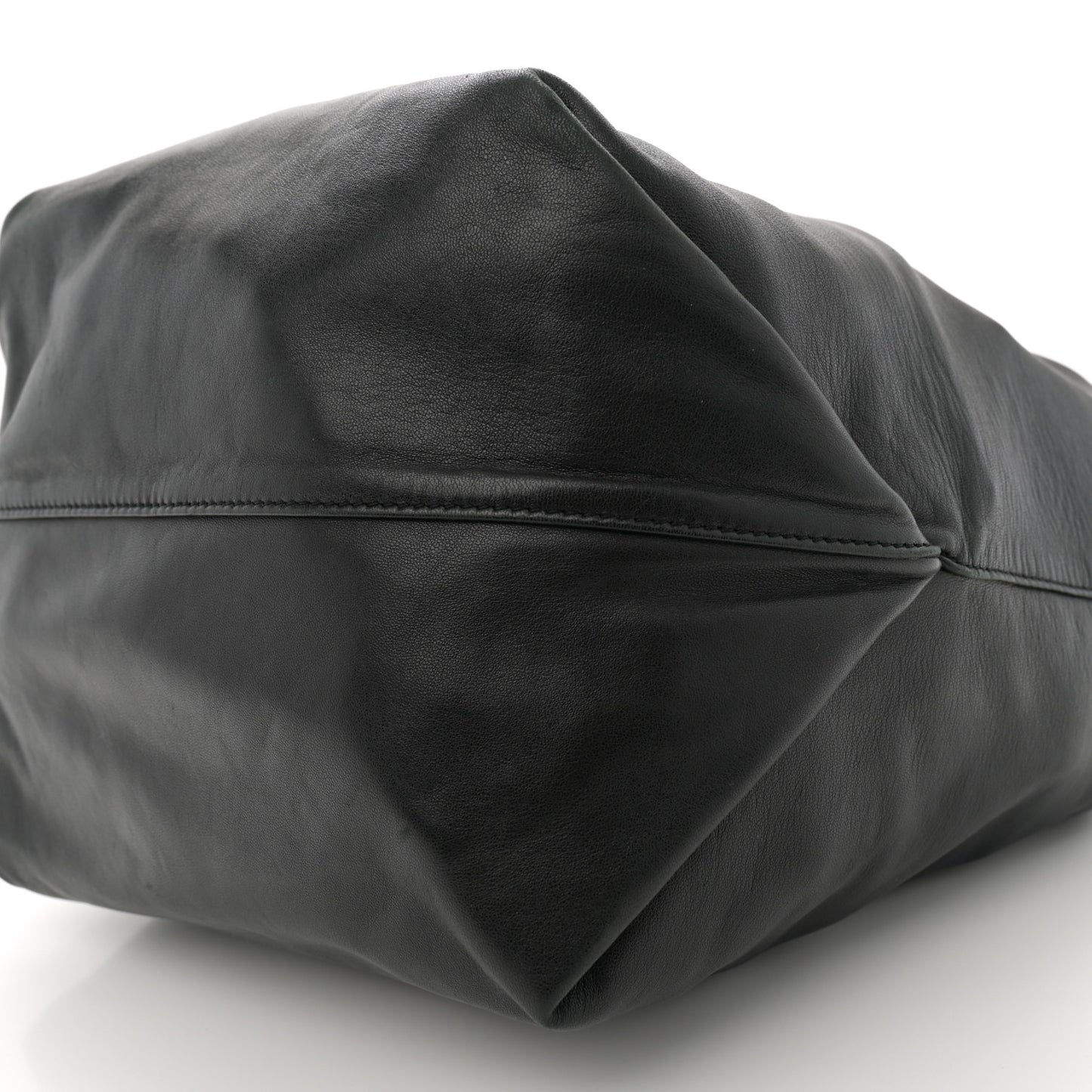 Lambskin Teddy Drawstring Bag Black