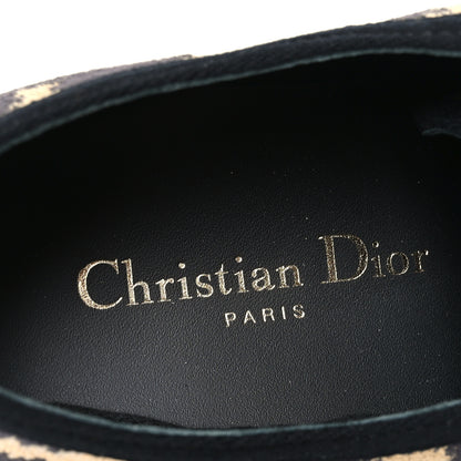 Christian Dior Canvas Leopard Print Embroidered Womens Walk'N'Dior Low Top Sneakers 38 Natural 7 of 8