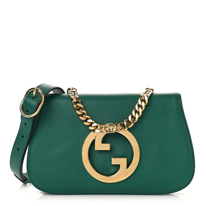 Gucci Roxy Calfskin Blondie Chain Shoulder Flap Bag Emerald 1 of 8