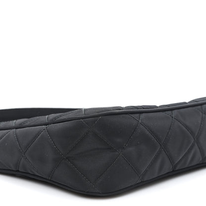 Prada Tessuto Nylon Stitched Shoulder Bag Black 9 of 10