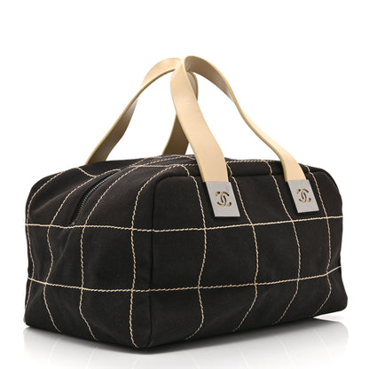 Chanel Canvas Square Stitched CC Boston Bag Black 3 of 11