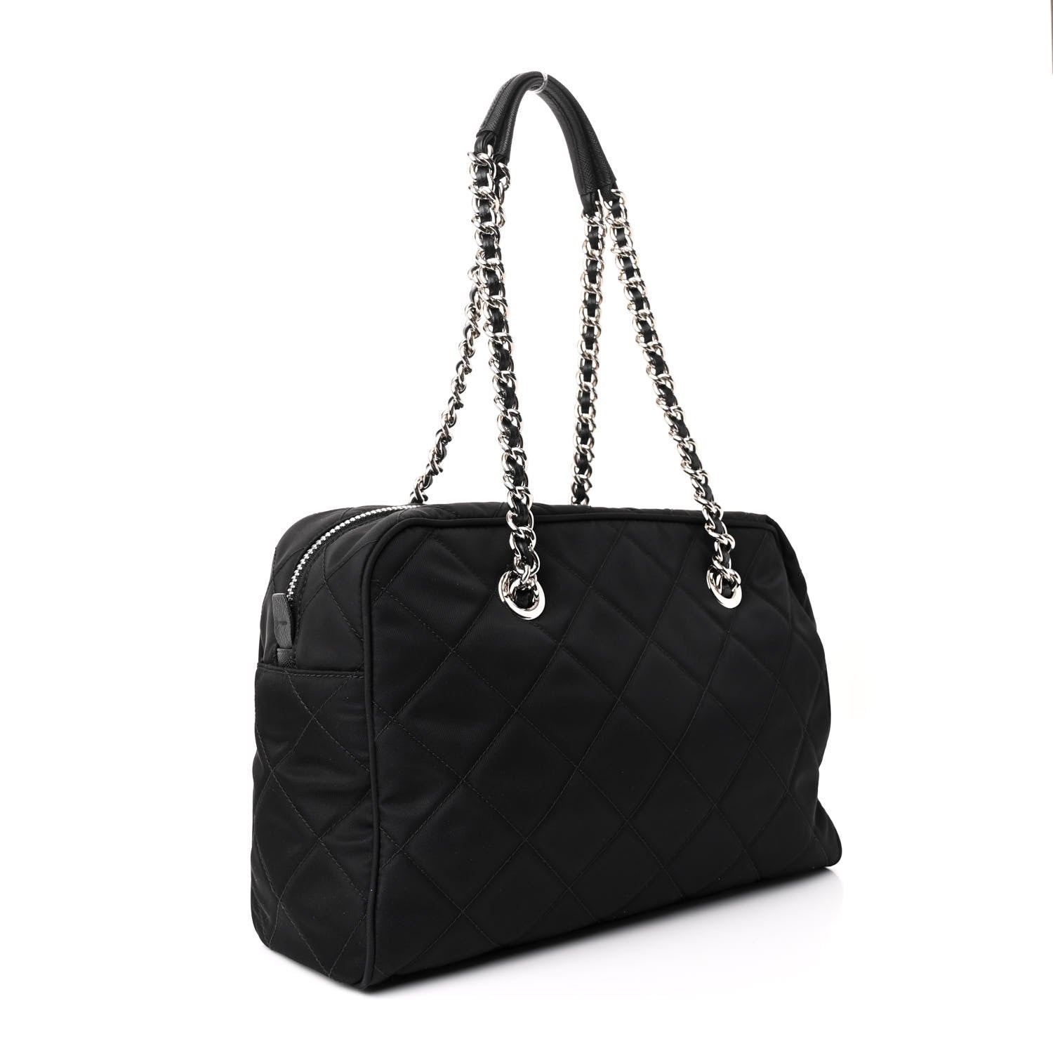 Prada Nylon Tessuto Impuntu Quilted Shoulder Bag Black 3 of 11