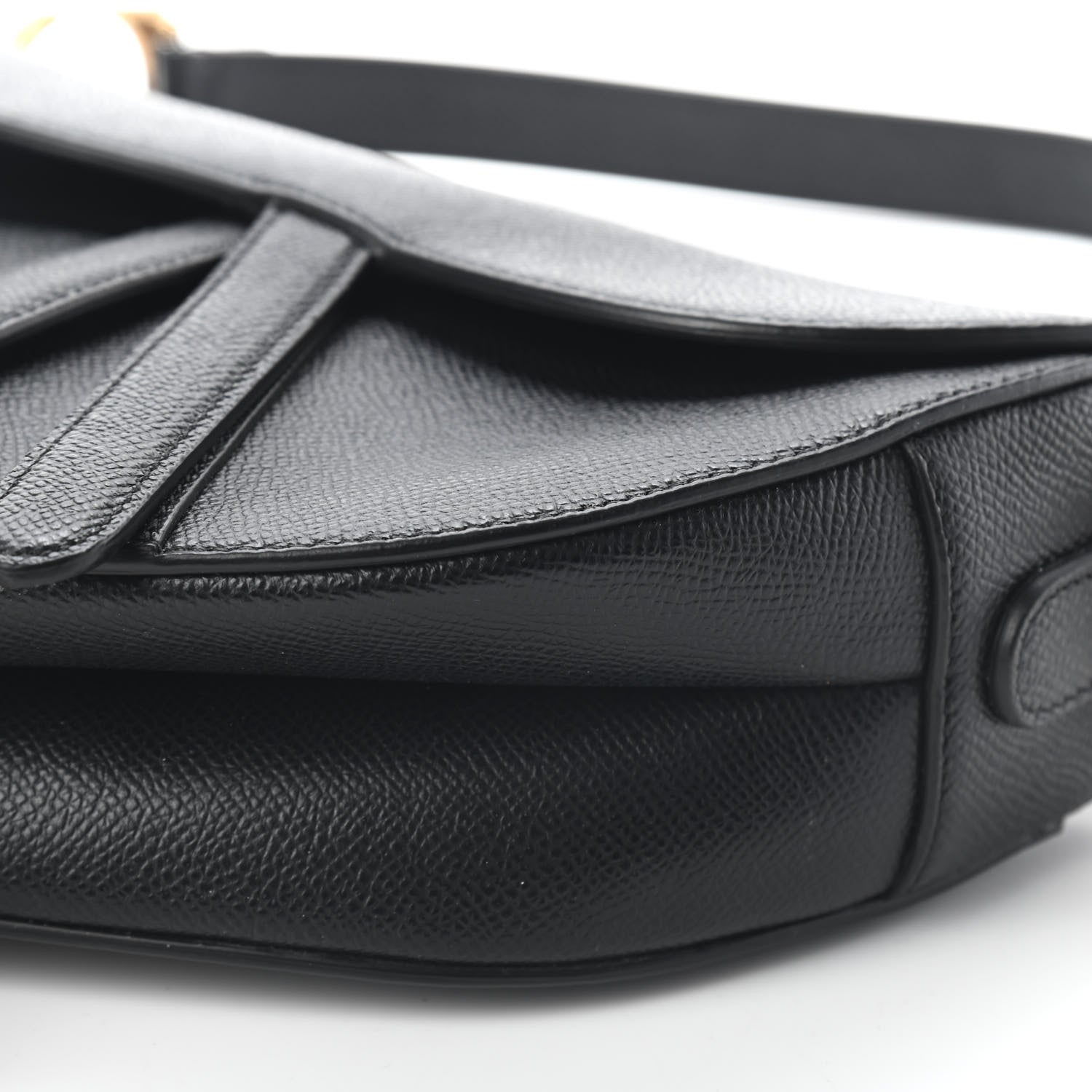 Christian Dior Grained Calfskin Saddle Bag Black 8 of 9