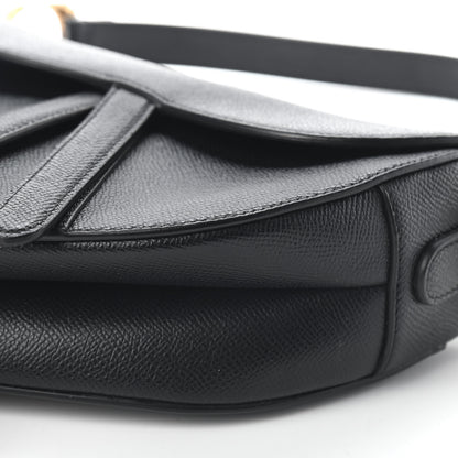 Christian Dior Grained Calfskin Saddle Bag Black 8 of 9