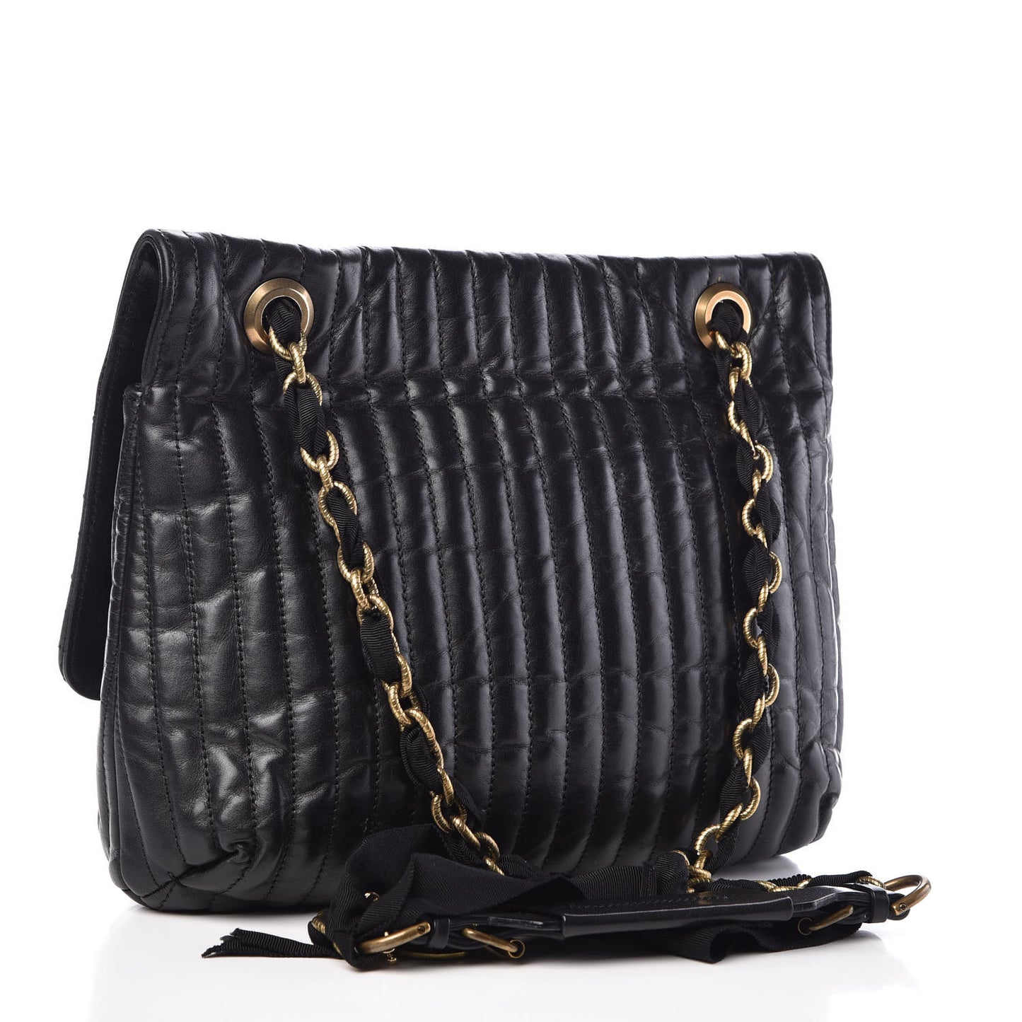 Lambskin Quilted Medium Happy Shoulder Bag Black