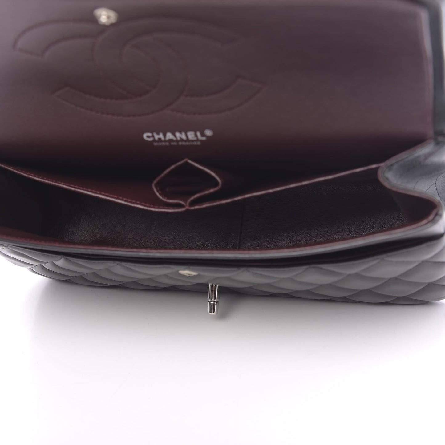 Lambskin Quilted Jumbo Double Flap Black