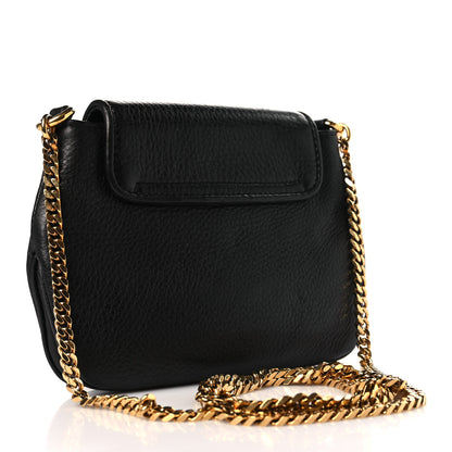 Gucci Pebbled Calfskin Small 1973 Chain Shoulder Bag Black 2 of 8