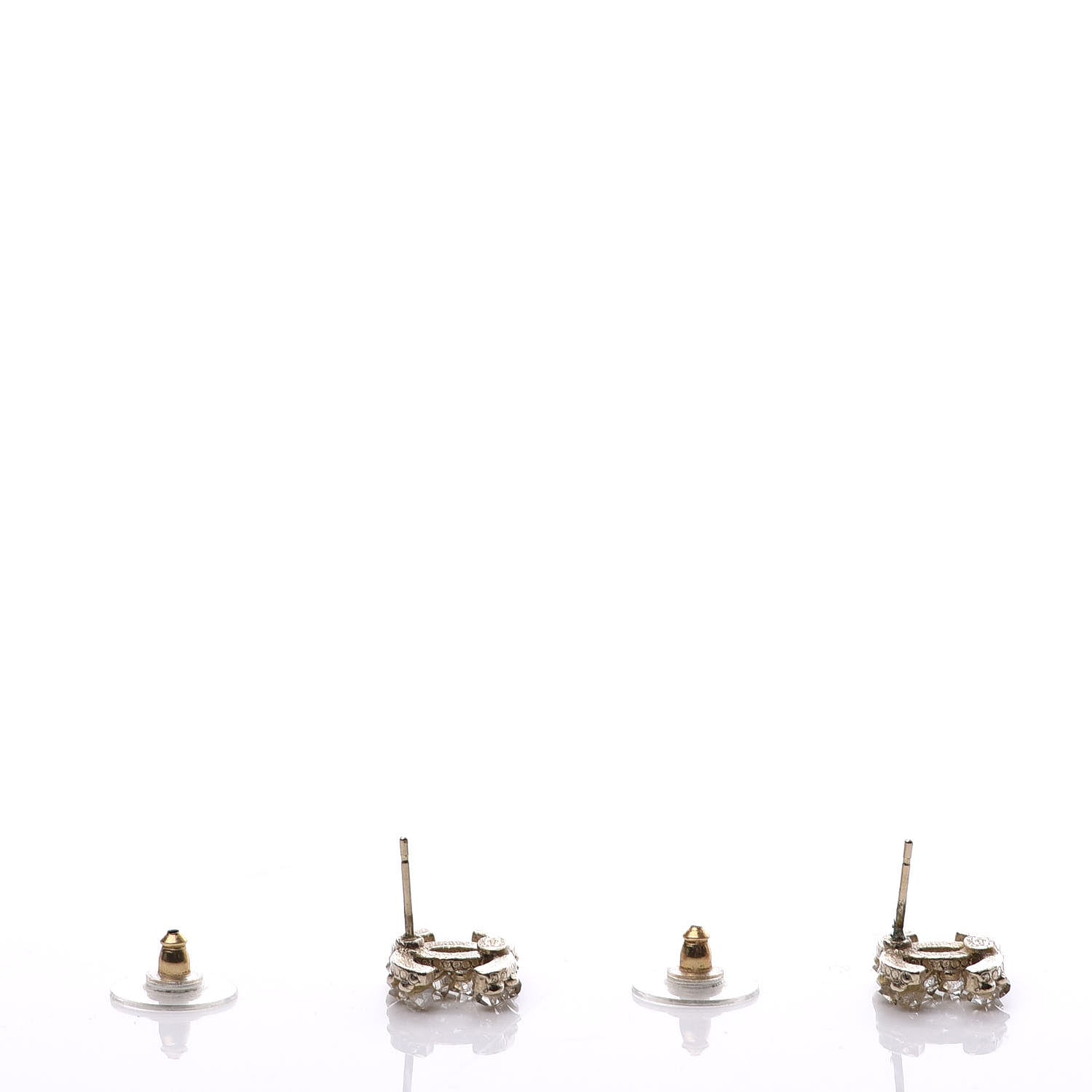 Chanel Crystal CC Earrings Gold 3 of 6