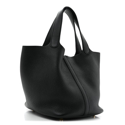 Hermes Taurillon Clemence Picotin Lock 22 MM Black 2 of 11