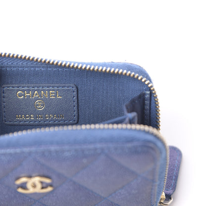 Chanel Iridescent Caviar Quilted Zip Coin Purse Dark Blue 6 of 9