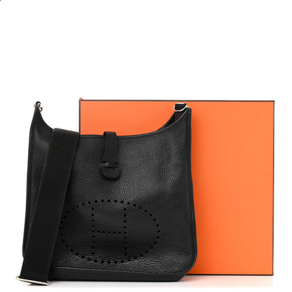Hermes Taurillon Clemence Evelyne III GM Black 14 of 14