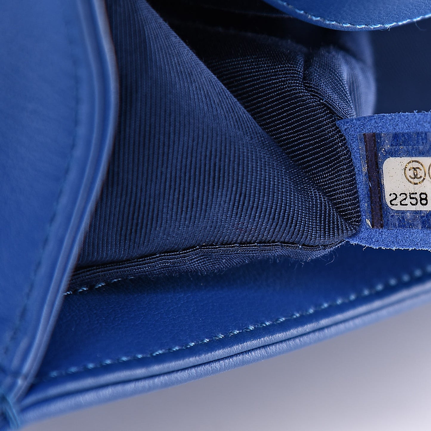 Calfskin Chevron Quilted Medium Boy Flap Bright Blue