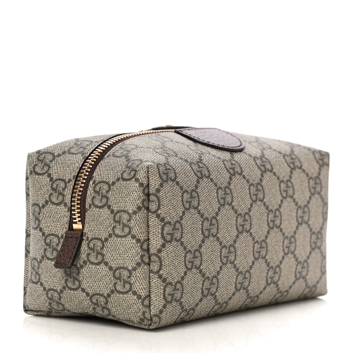 Soft GG Supreme Monogram Calfskin Medium Ophidia Cosmetic Case Beige Ebony New Acero