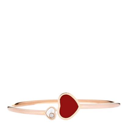 Chopard 18K Rose Gold Diamond Happy Hearts Bangle Bracelet Red 1 of 4