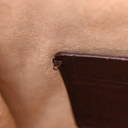 Alexander McQueen Calfskin Crocodile Embossed Box Shoulder Bag 19 Velvet Red 10 of 11