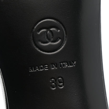 Chanel Lambskin Quilted CC Mules Sandals 39 Black 7 of 10