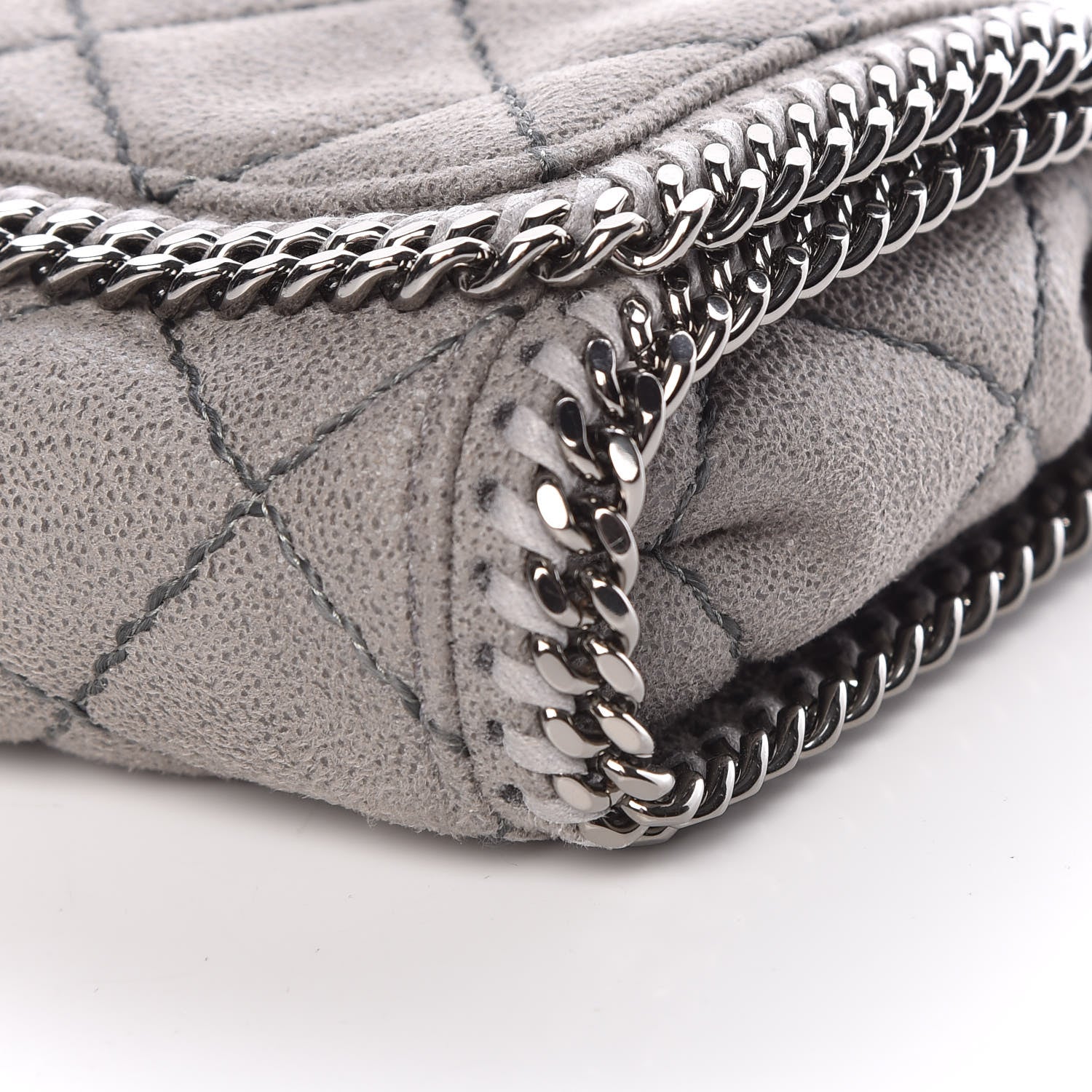 Stella McCartney Shaggy Deer Quilted Falabella Crossbody Bag Light Grey 7 of 9