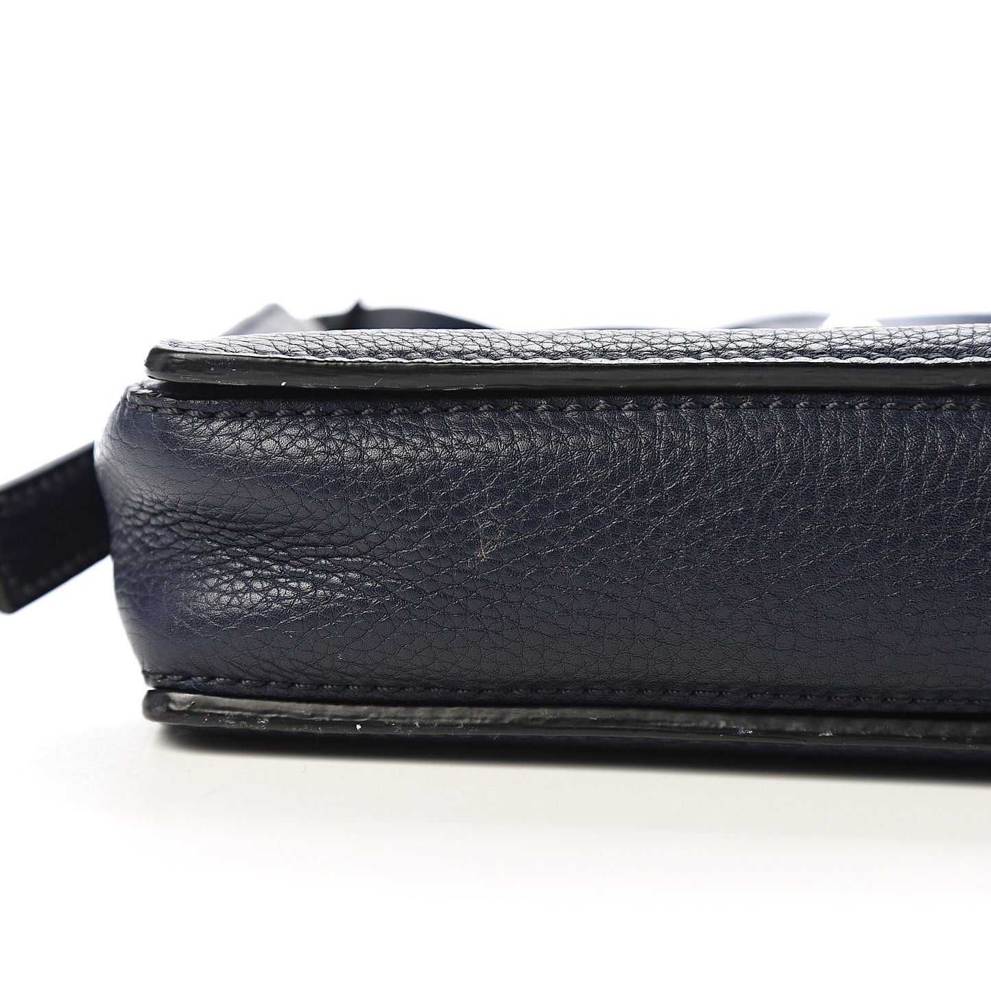 Pebbled Calfskin Rockstud Satchel Navy