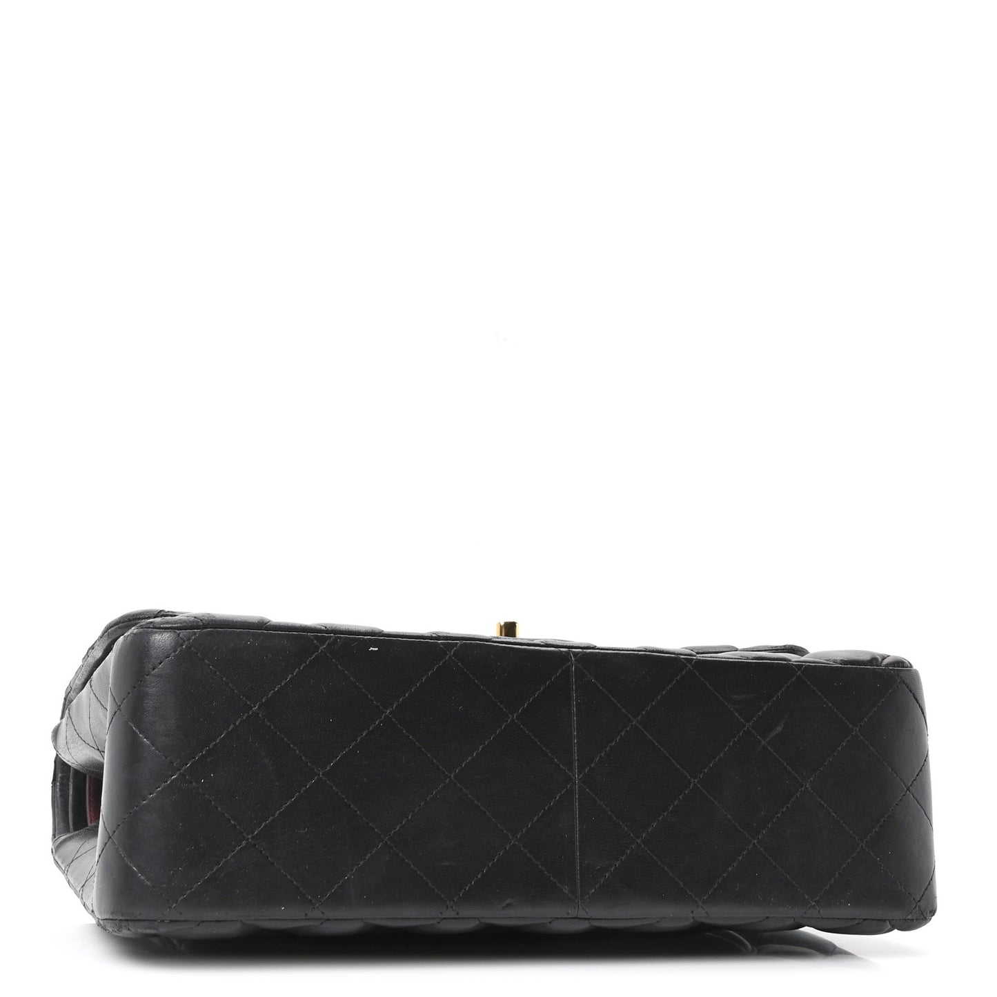 Lambskin Quilted Jumbo Double Flap Black