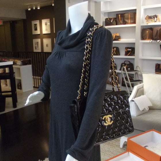Chanel Patent Quilted Jumbo Flap Black 2 of 14