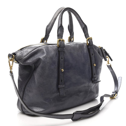 MCM Calfskin Satchel Grey 3 of 10