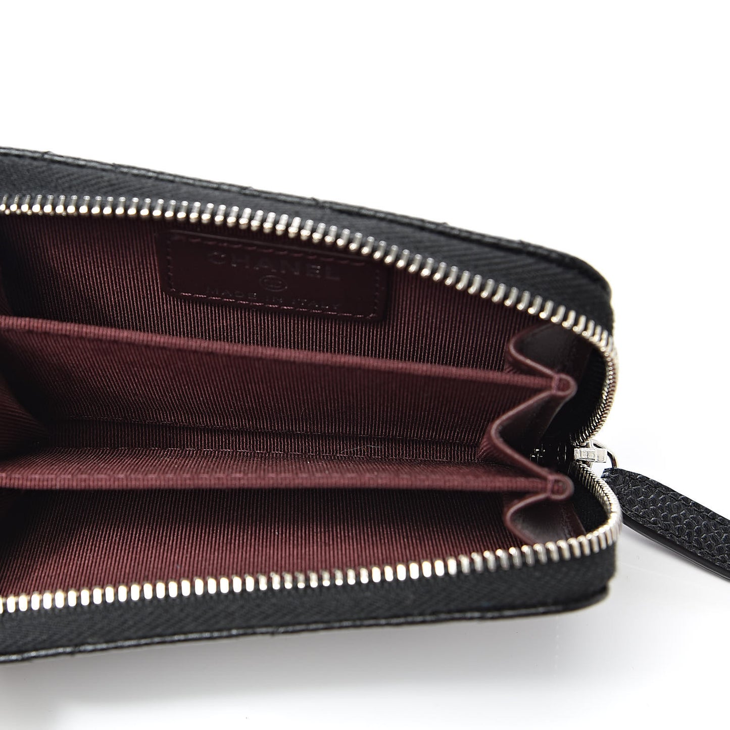 Caviar Quilted Zip Coin Purse Black