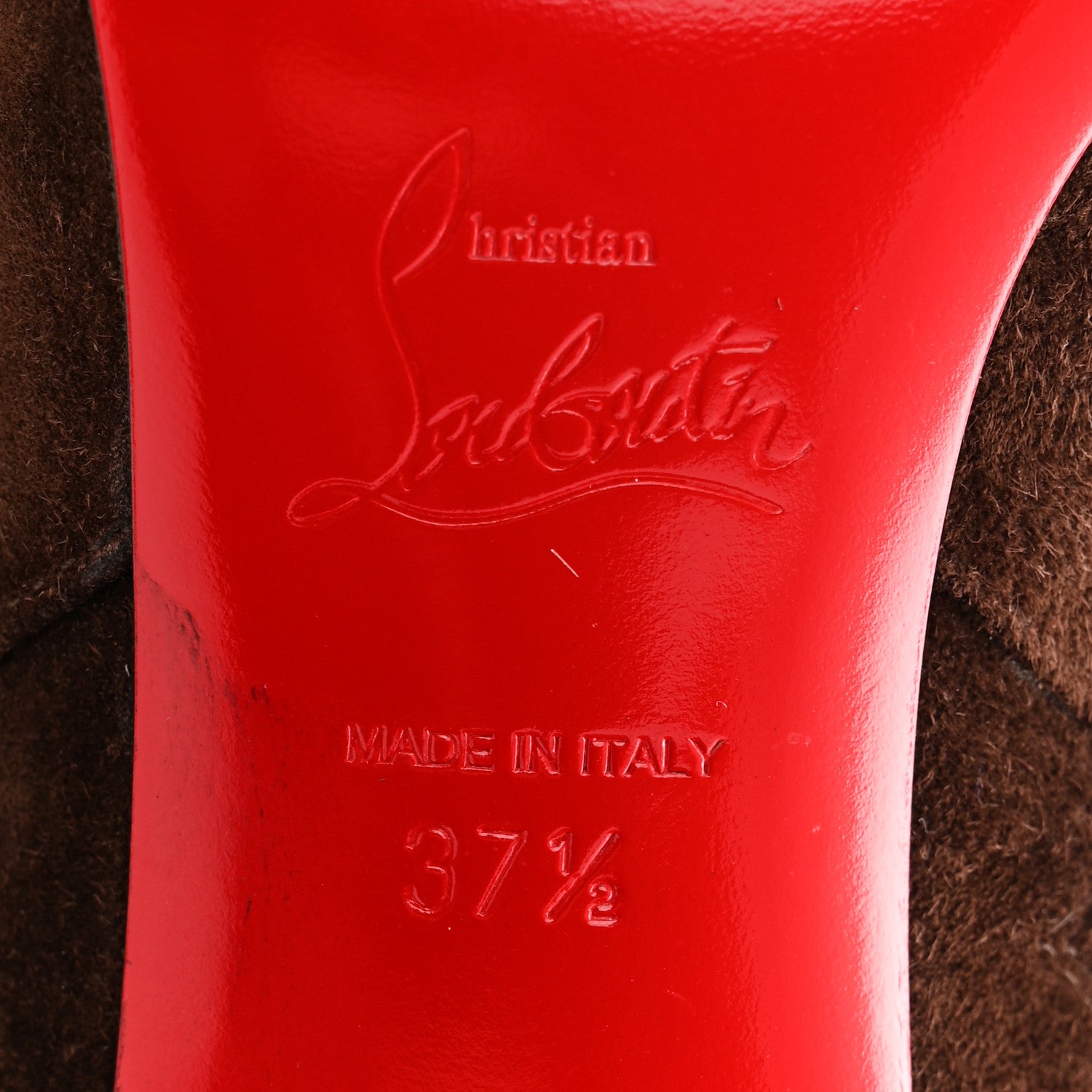 Christian Louboutin Suede Calfskin Jane Knee High 55 Boots 37.5 Cosme 7 of 8