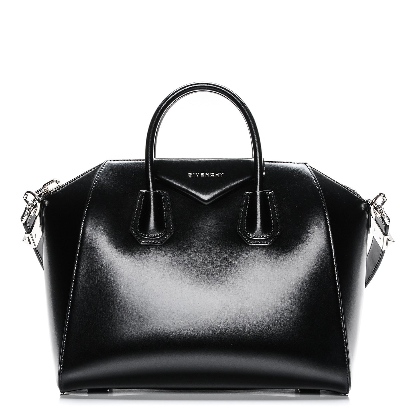 Shiny Lord Calfskin Medium Antigona Black
