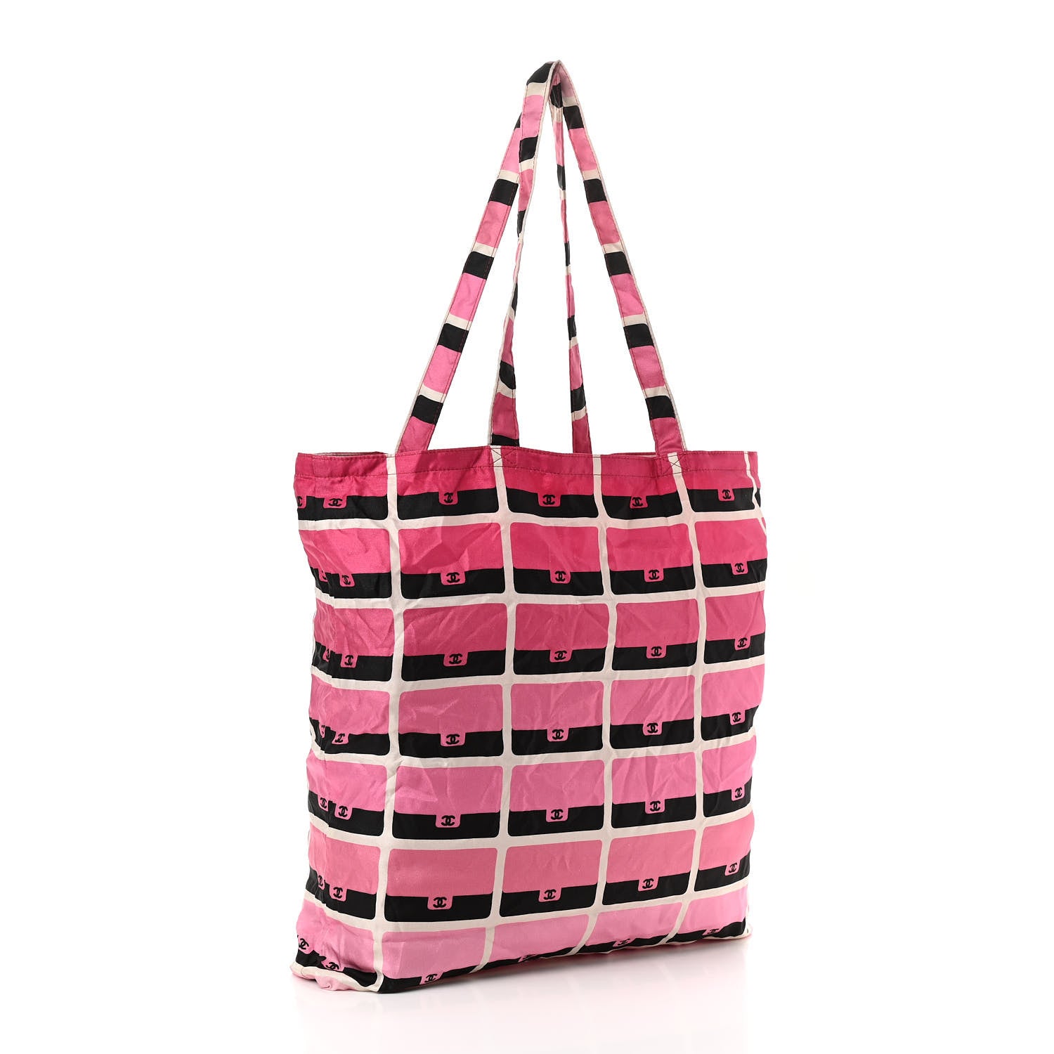 Chanel Caviar Fabric Quilted Foldable Tote With Chain Pink Multicolor 5 of 20