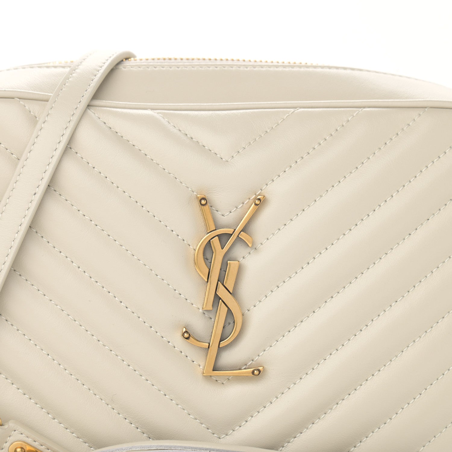 Saint Laurent Calfskin Matelasse Monogram Lou Camera Bag Crema Soft 8 of 11