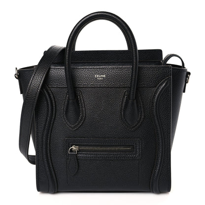Celine Drummed Calfskin Nano Luggage Black 1 of 10